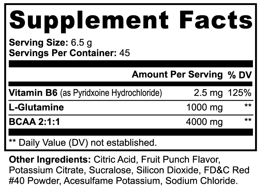 Post-Game BCAA Shock Powder (Fruit Punch)