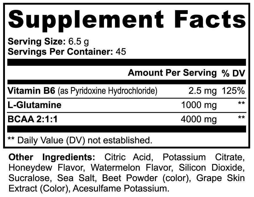 BCAA Post Game Powder (Honeydew/Watermelon)