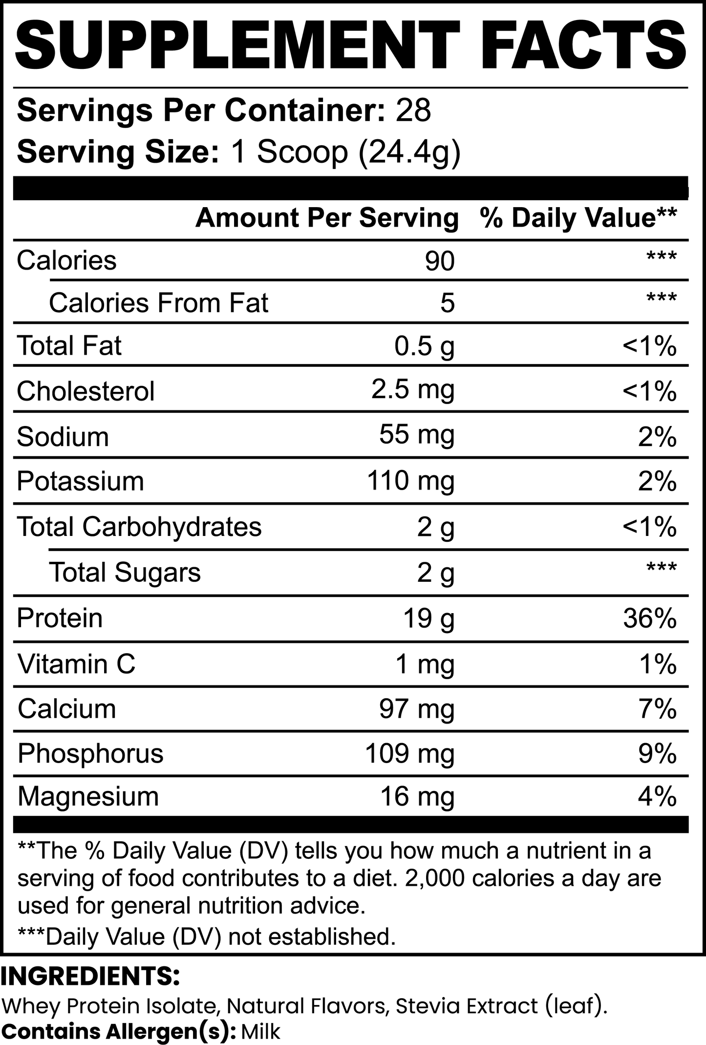 Pure3 100% Whey Protein Isolate Powder (Vanilla)