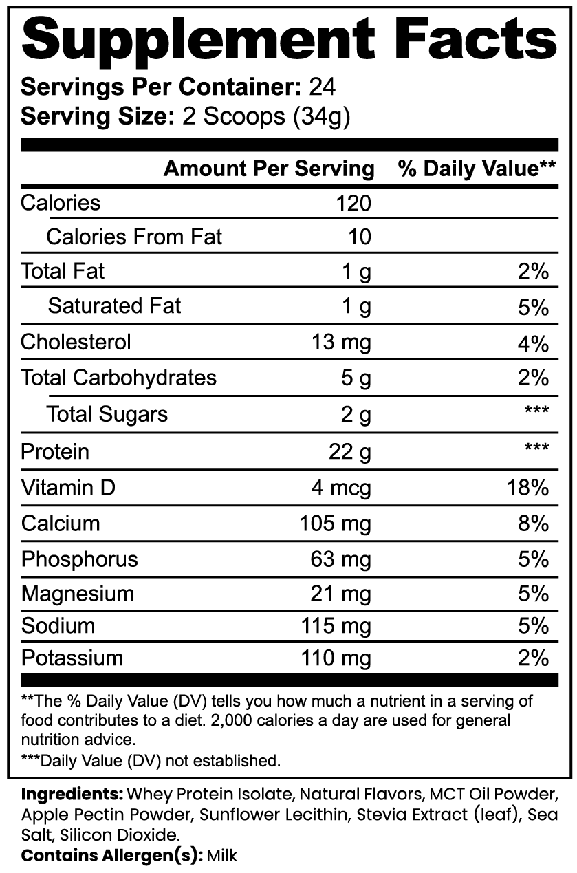 Advanced 100% Whey Protein Isolate Powder (Vanilla)